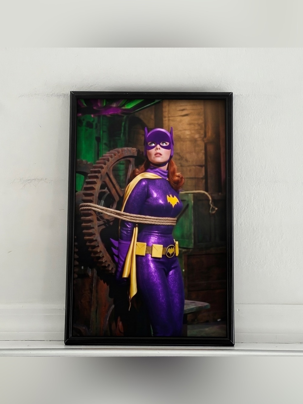Batman Batgirl Yvonne Craig Pinup Girl Art Poster